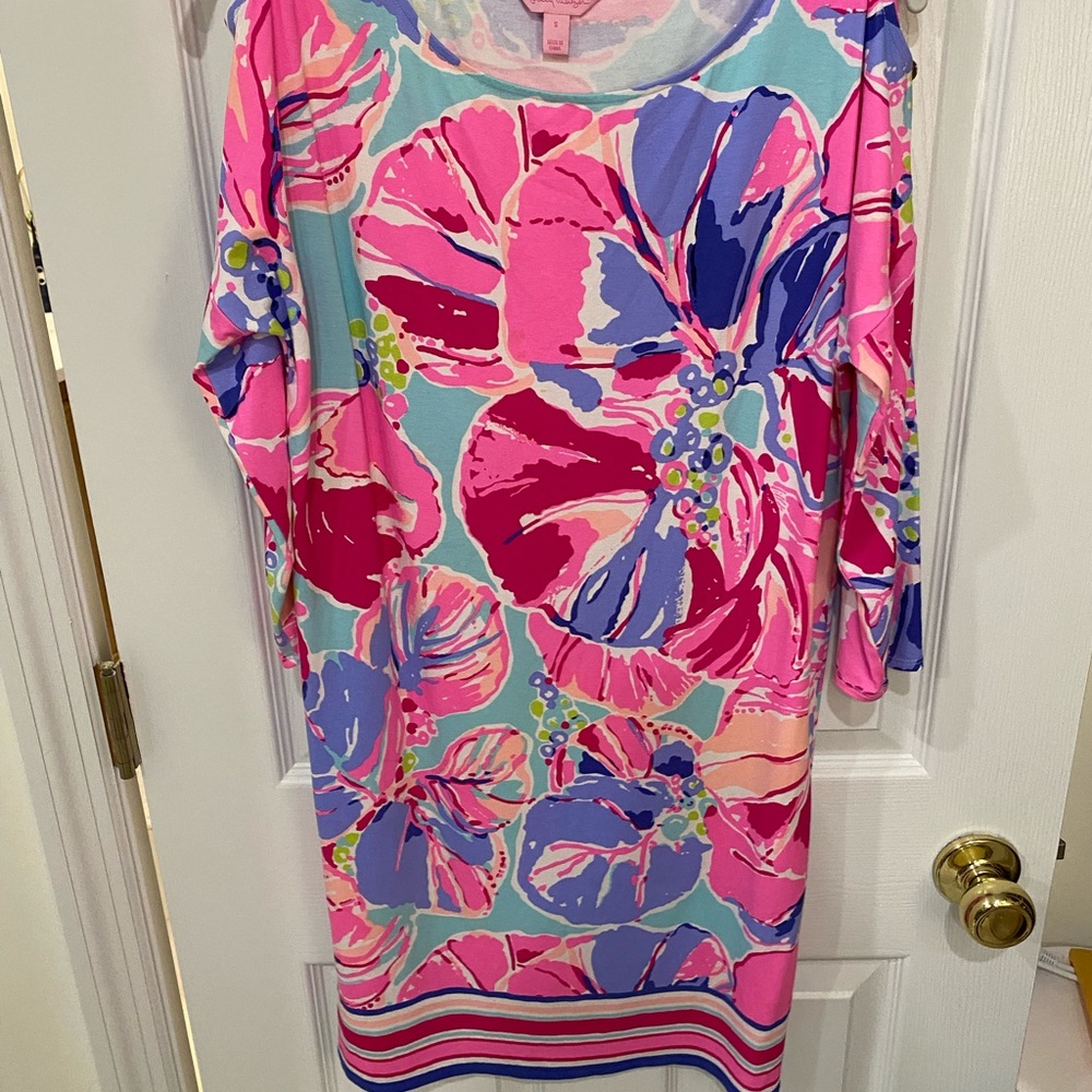 Lilly Pulitzer stretch cotton 3/4 sleeve dress